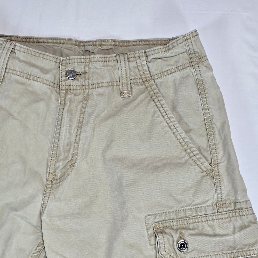 Levis Mens Cargo Shorts Khaki Tan Cotton Multi Pocket Size 31 Utility‎ Casual - Picture 4 of 16
